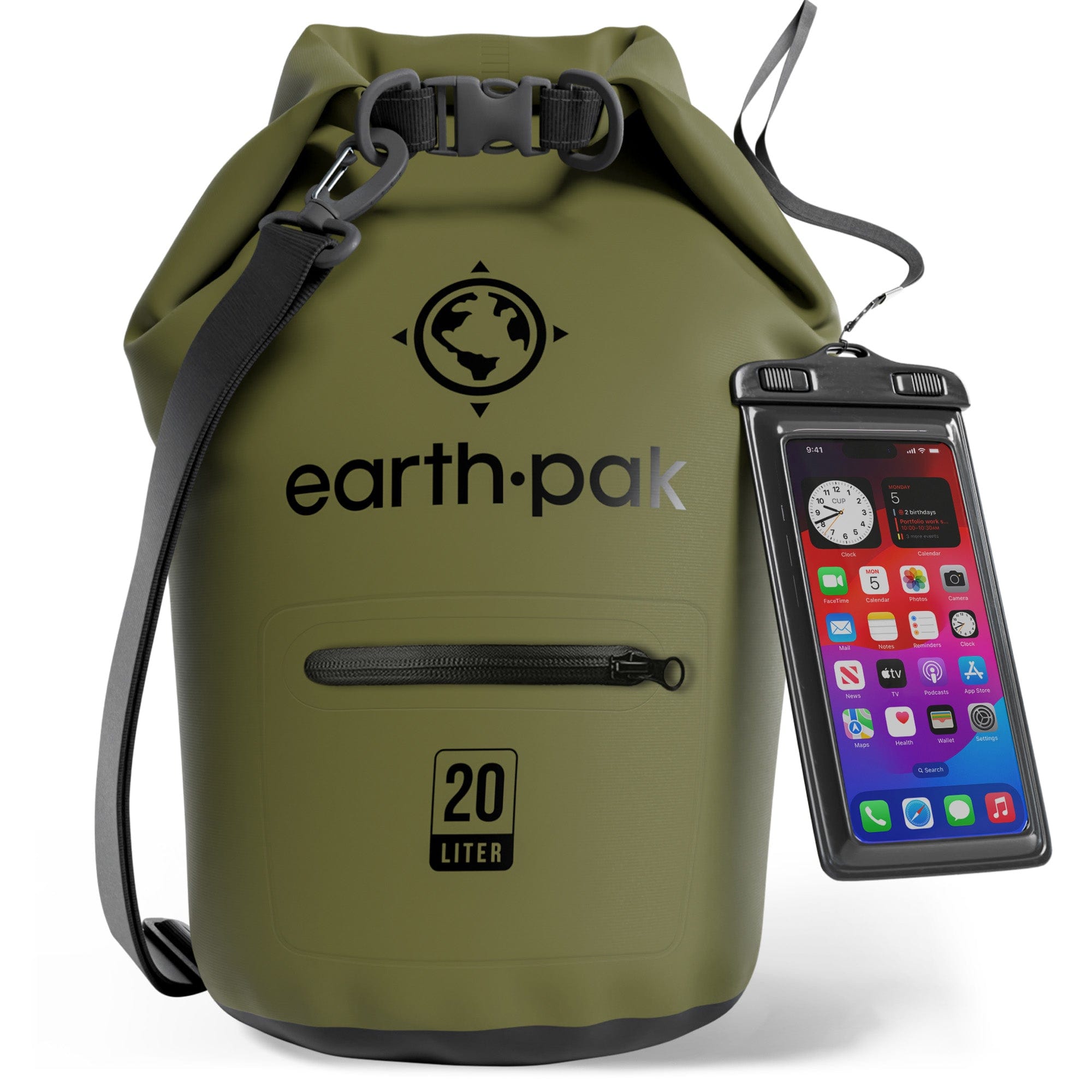 earth pak Torrent Series Waterproof Dry Bag with Zippered Pocket